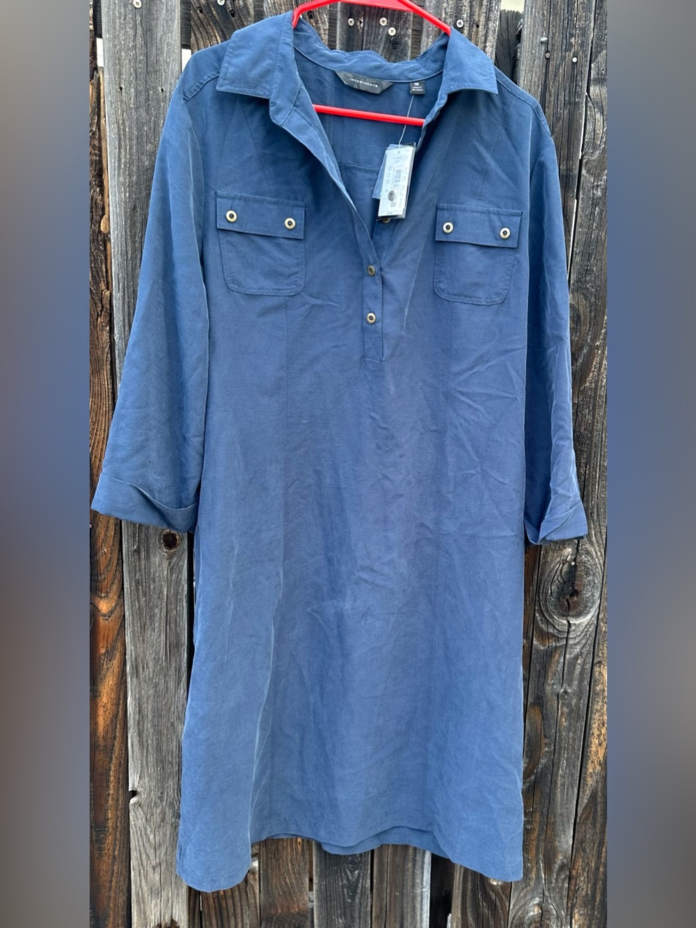 Beautiful Investments Navy Button-Front Casual Shirt Dress women’s